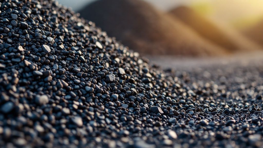 Two different types of paving materials, asphalt and concrete, shown side-by-side.