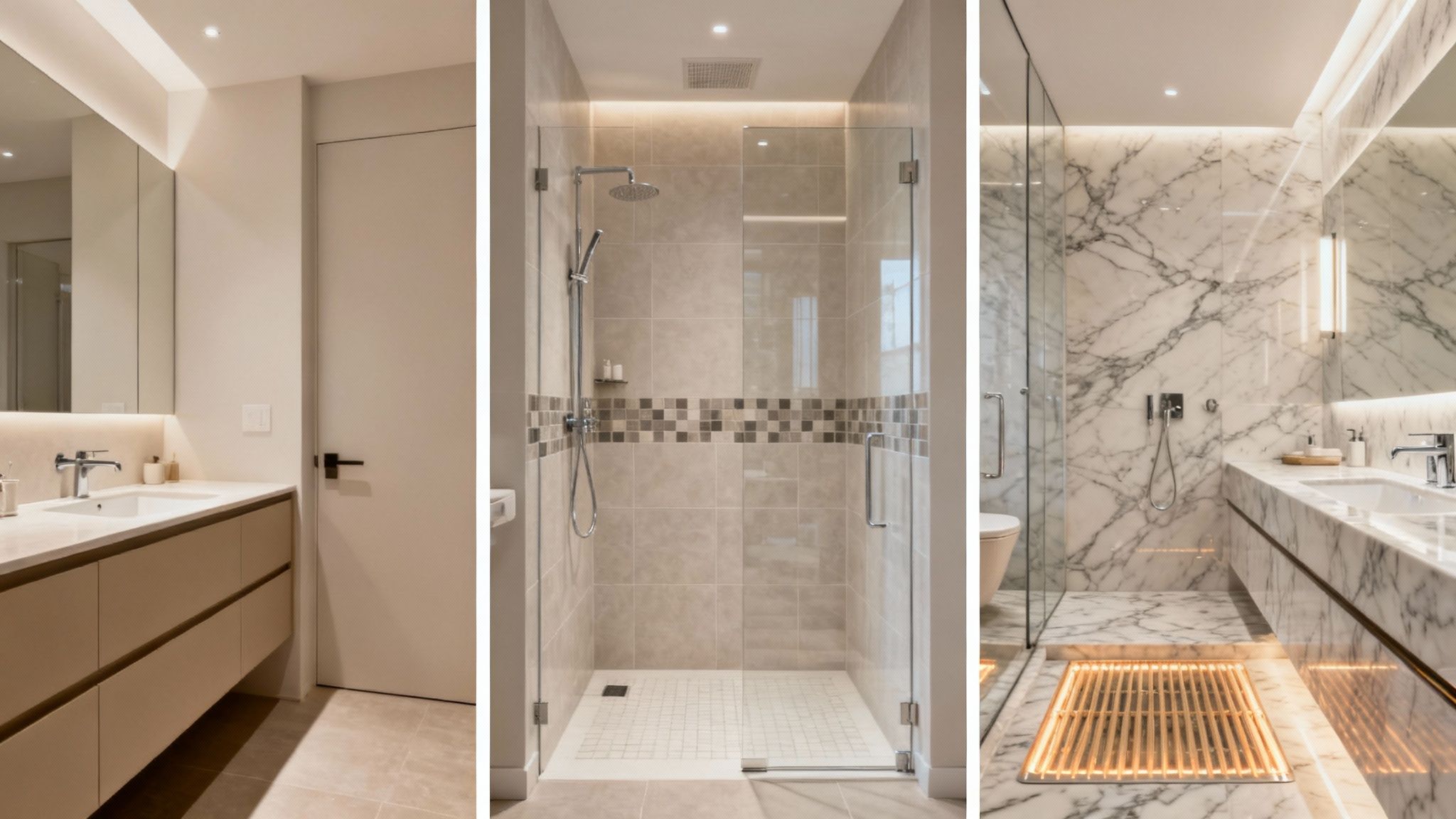 Modern mid-range bathroom with clean lines and quality tile work.