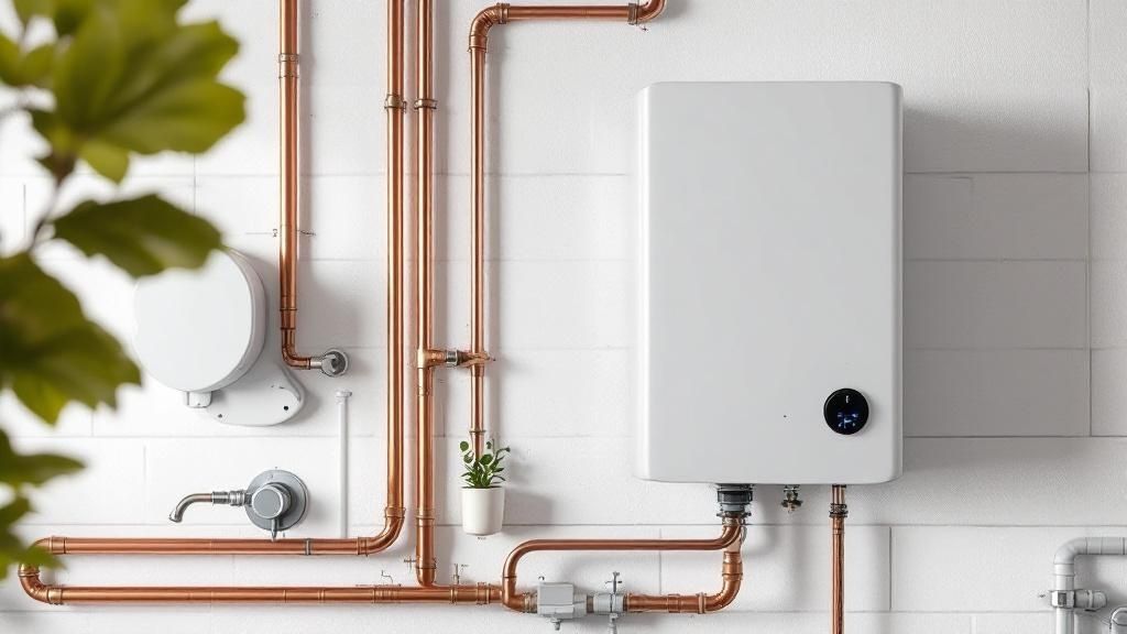 A picture of different types of water heaters