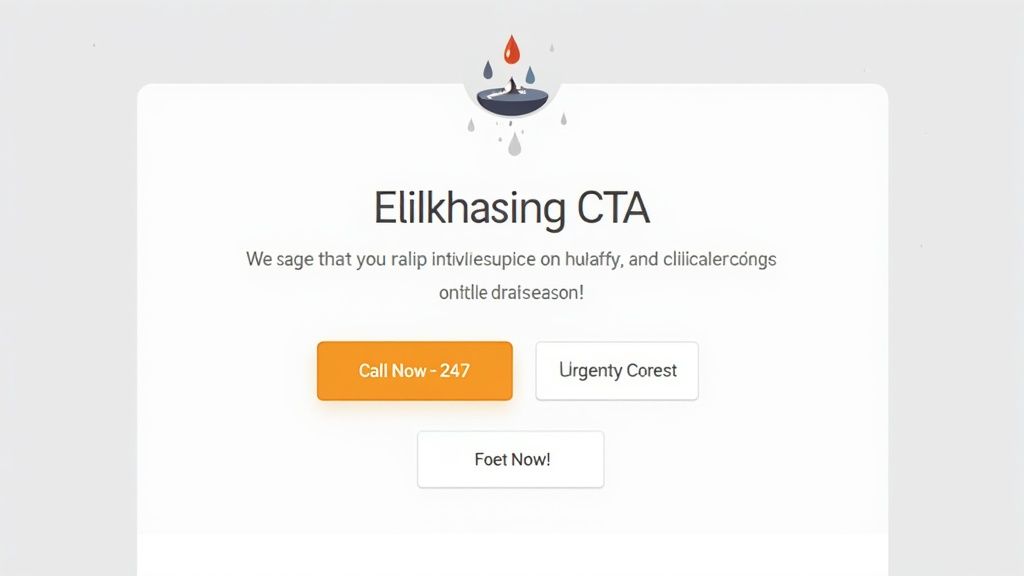 A web design element displaying a call-to-action with title, descriptive text, and three buttons.
