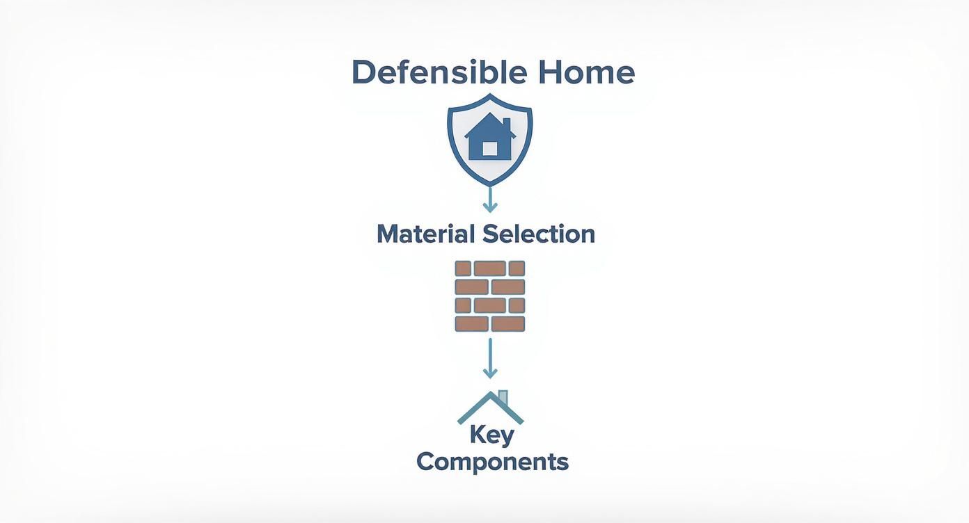 Infographic about wui zone construction made easy: a material guide for fire-safe homes