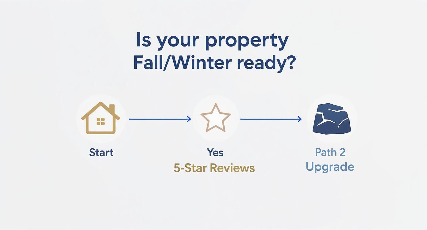 Infographic about is your vacation property ready? smart stone upgrades for fall & winter rental success
