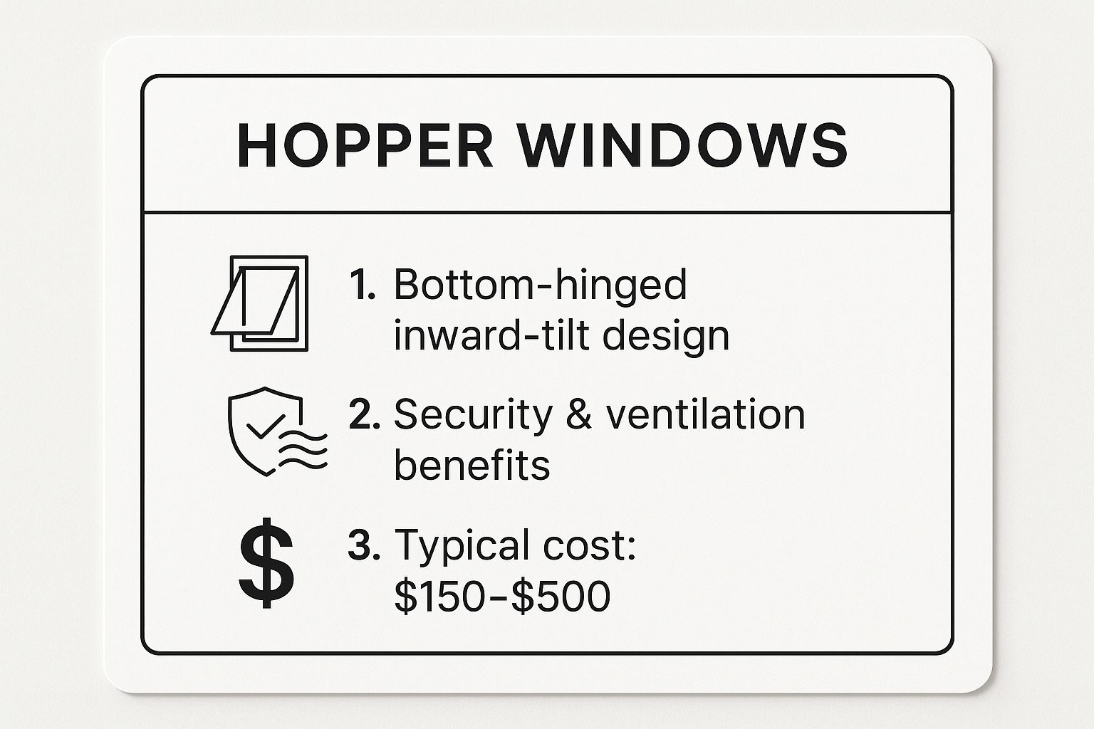 Infographic showing key data about Hopper Windows