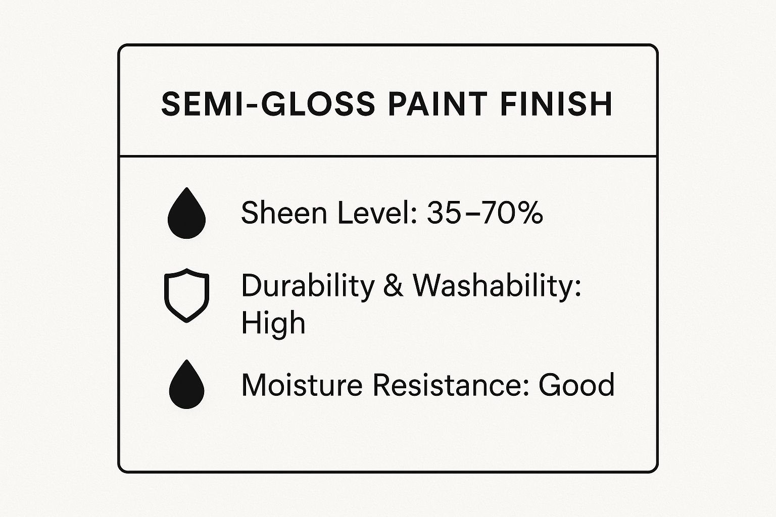 Infographic showing key data about Semi-Gloss Paint Finish