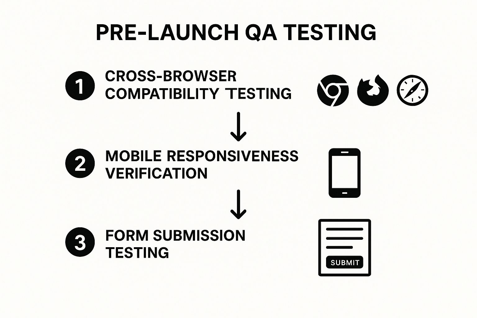 Infographic showing key data about Pre-Launch Quality Assurance Testing