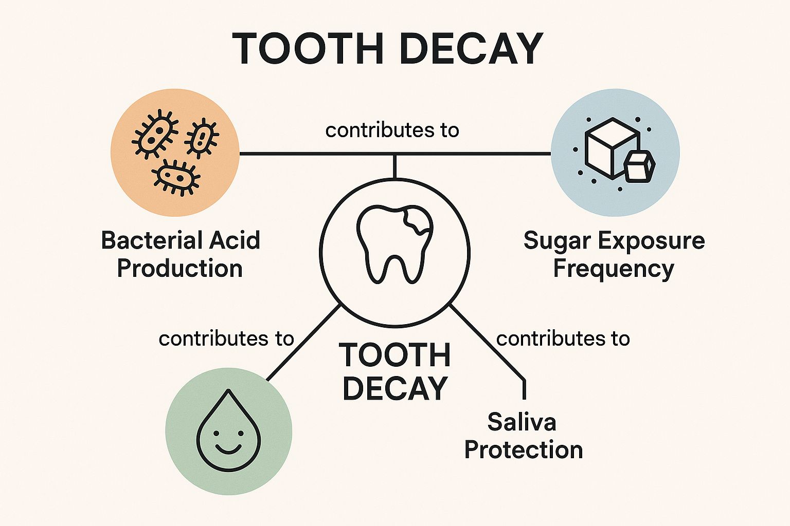 Infographic showing key data about Sugar is the only cause of tooth decay