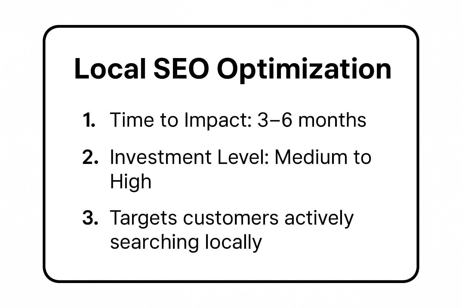 Infographic showing key data about Strategy #1: Dominate Local Search with Hyper-Focused SEO