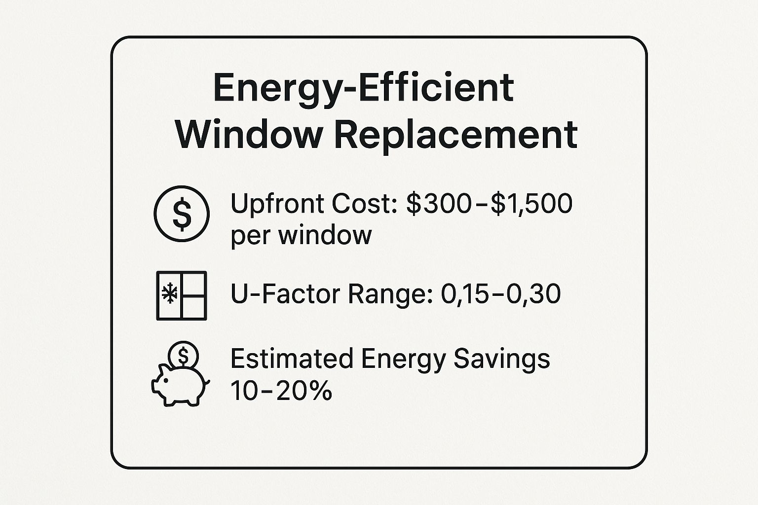Infographic showing key data about Window Replacement with Energy-Efficient Models