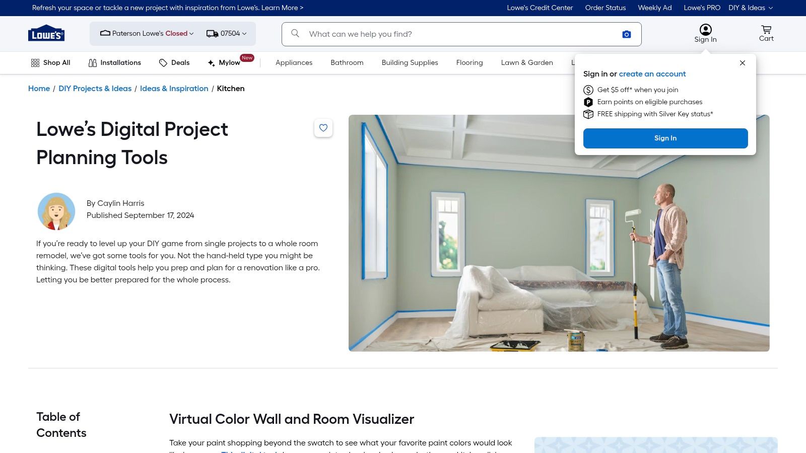 Lowe’s Digital Project Planning Tools