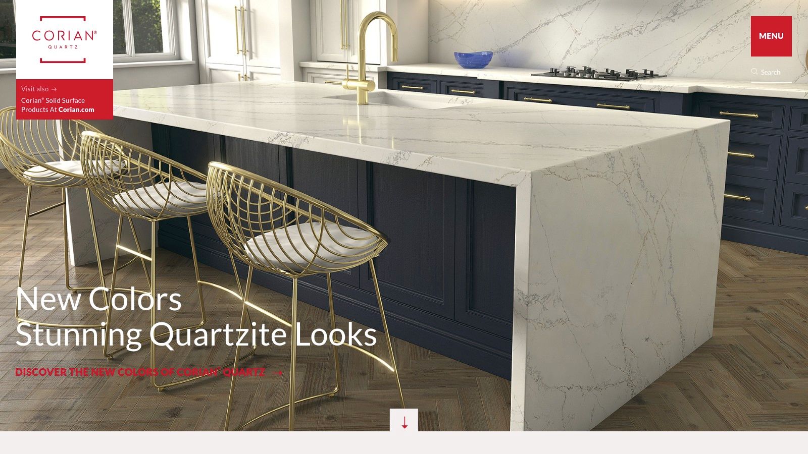 Corian Quartz countertop in a minimalist bathroom setting