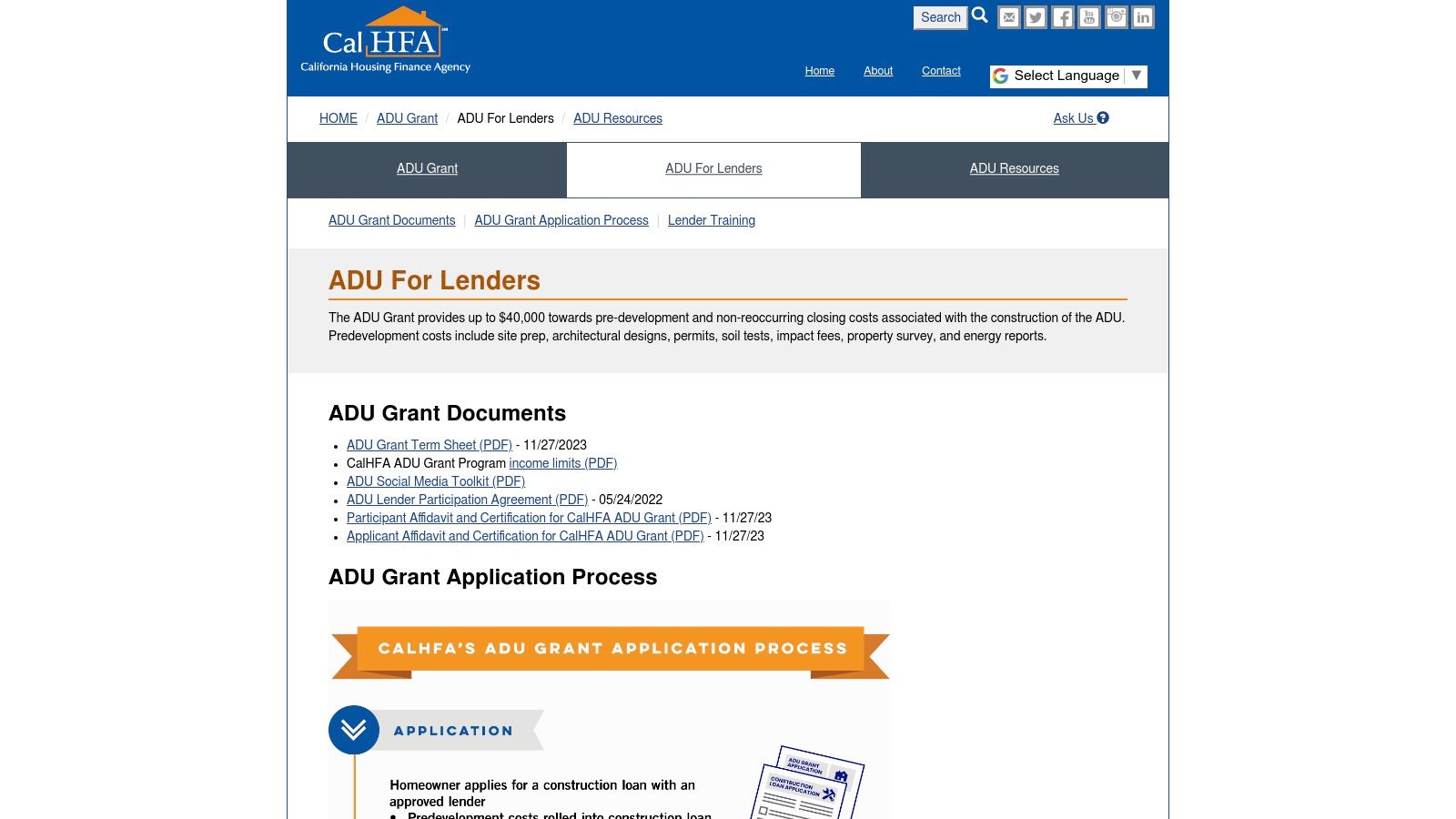CalHFA – ADU Grant Program (California Housing Finance Agency)