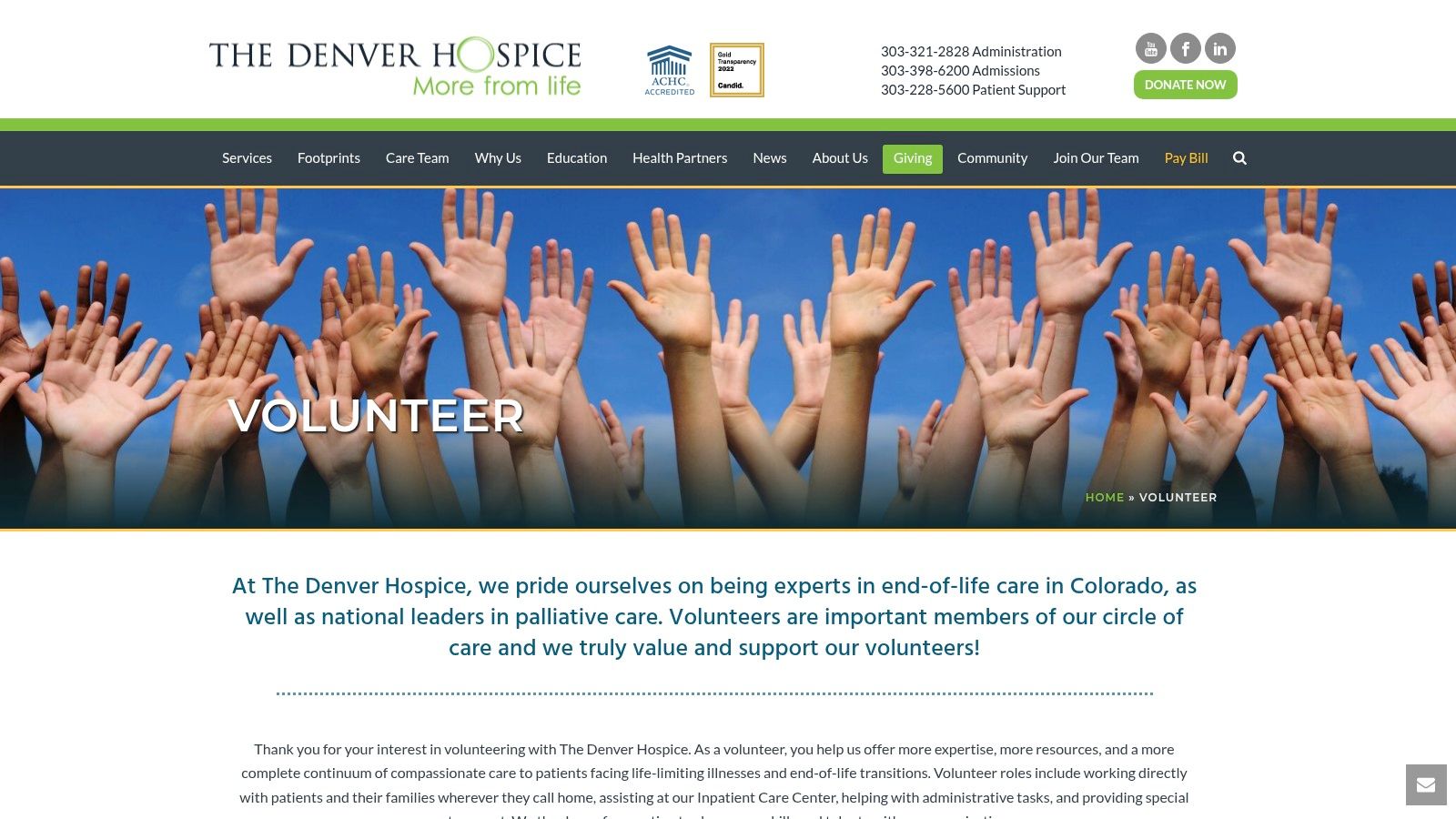 The Denver Hospice Volunteer Program