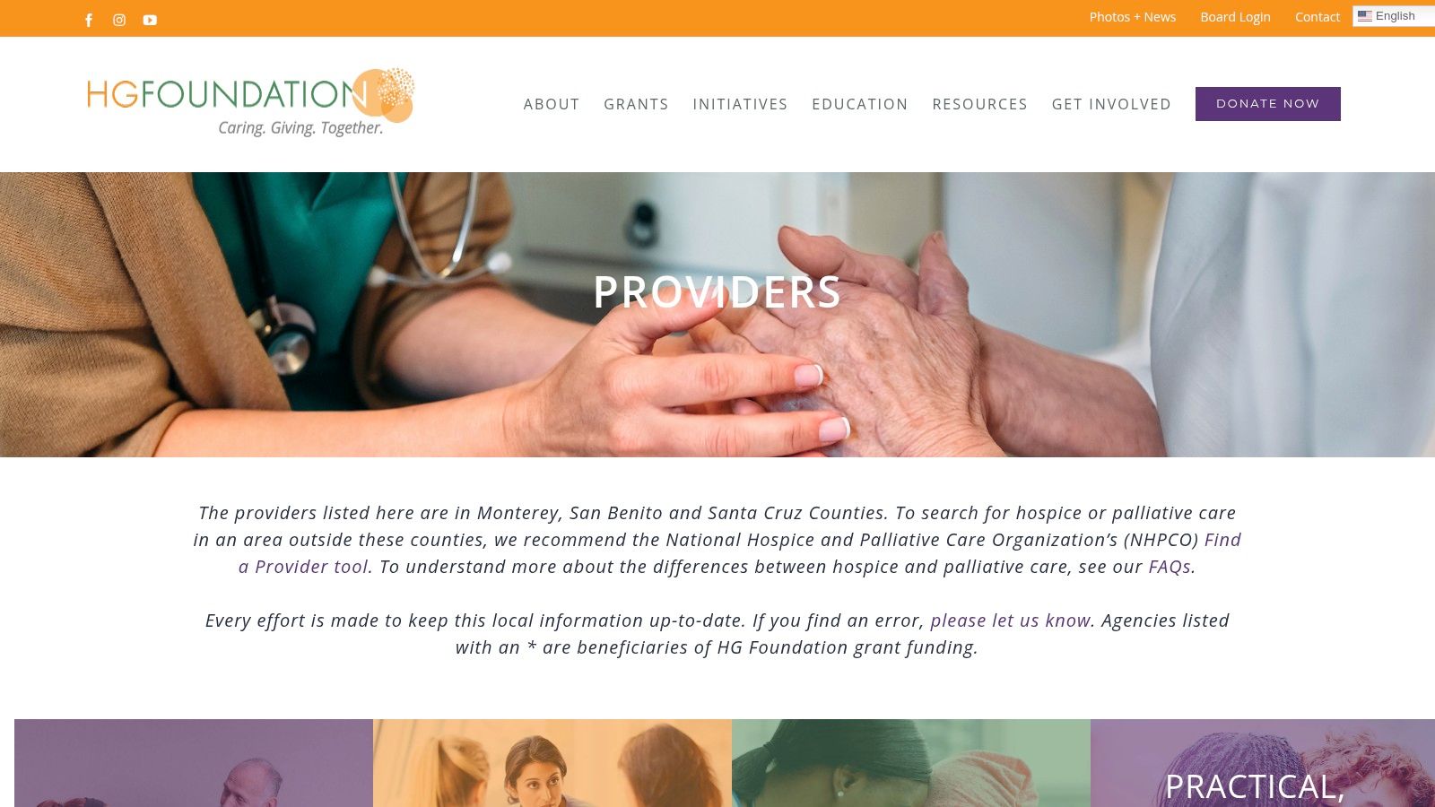 Hospice Giving Foundation – Local Providers Directory