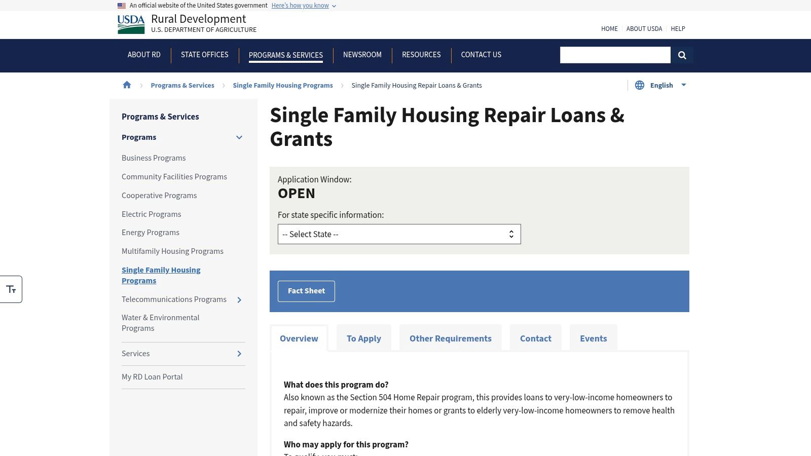 USDA Single Family Housing Repair Loans & Grants (Section 504)