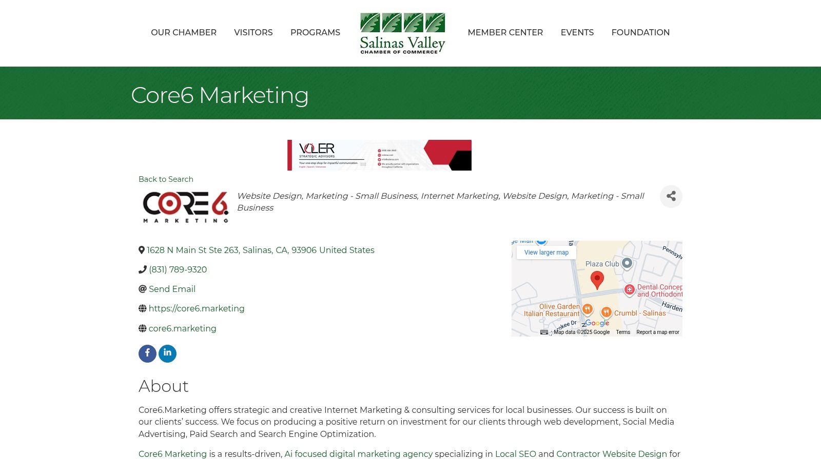 Salinas Valley Chamber of Commerce — Member Directory (Core6.Marketing)