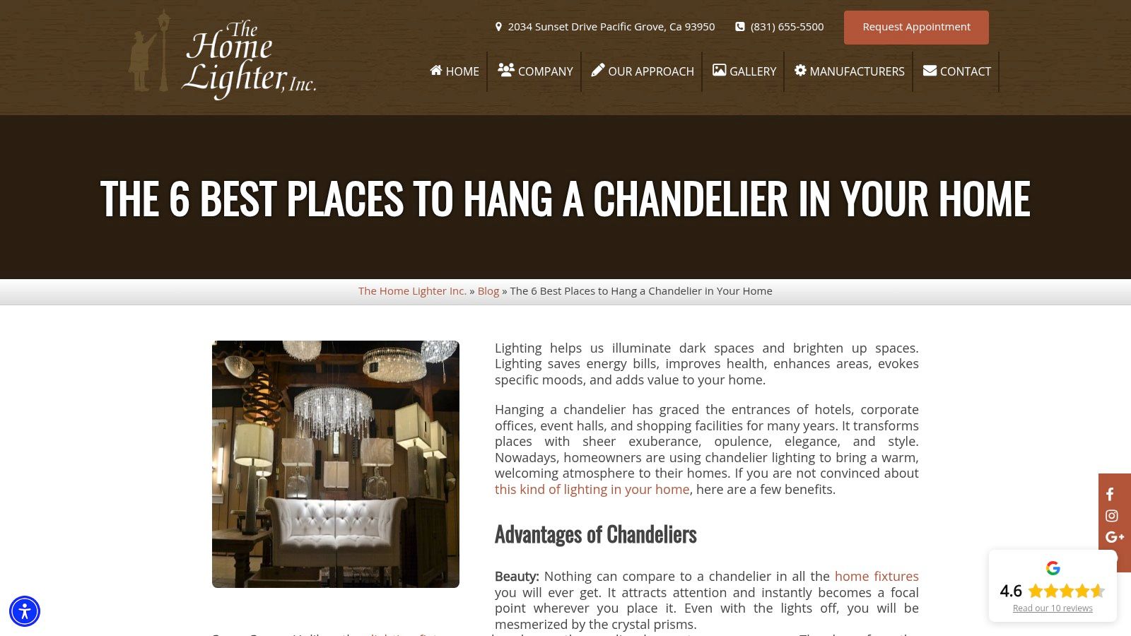 The Home Lighter, Inc.: Your Local Monterey Peninsula Lighting Expert