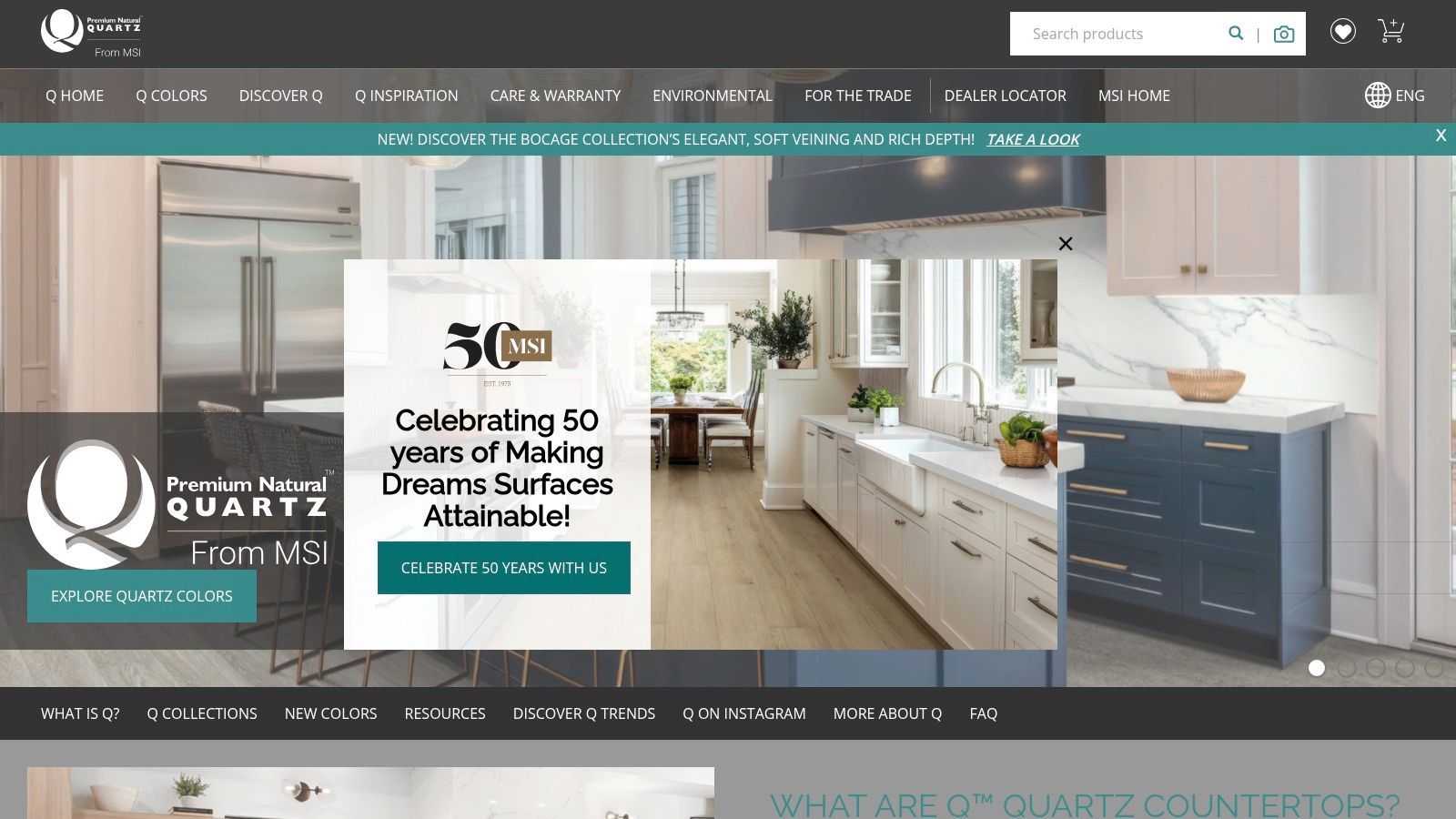 MSI Surfaces (Q Premium Natural Quartz) countertop in a kitchen