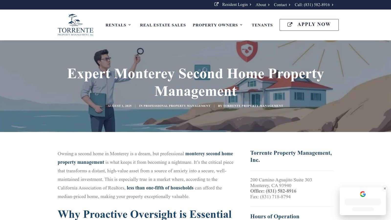 Expert Monterey Second Home Property Management