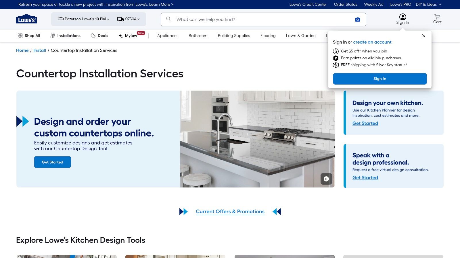 Lowe’s – Countertop Design & Installation