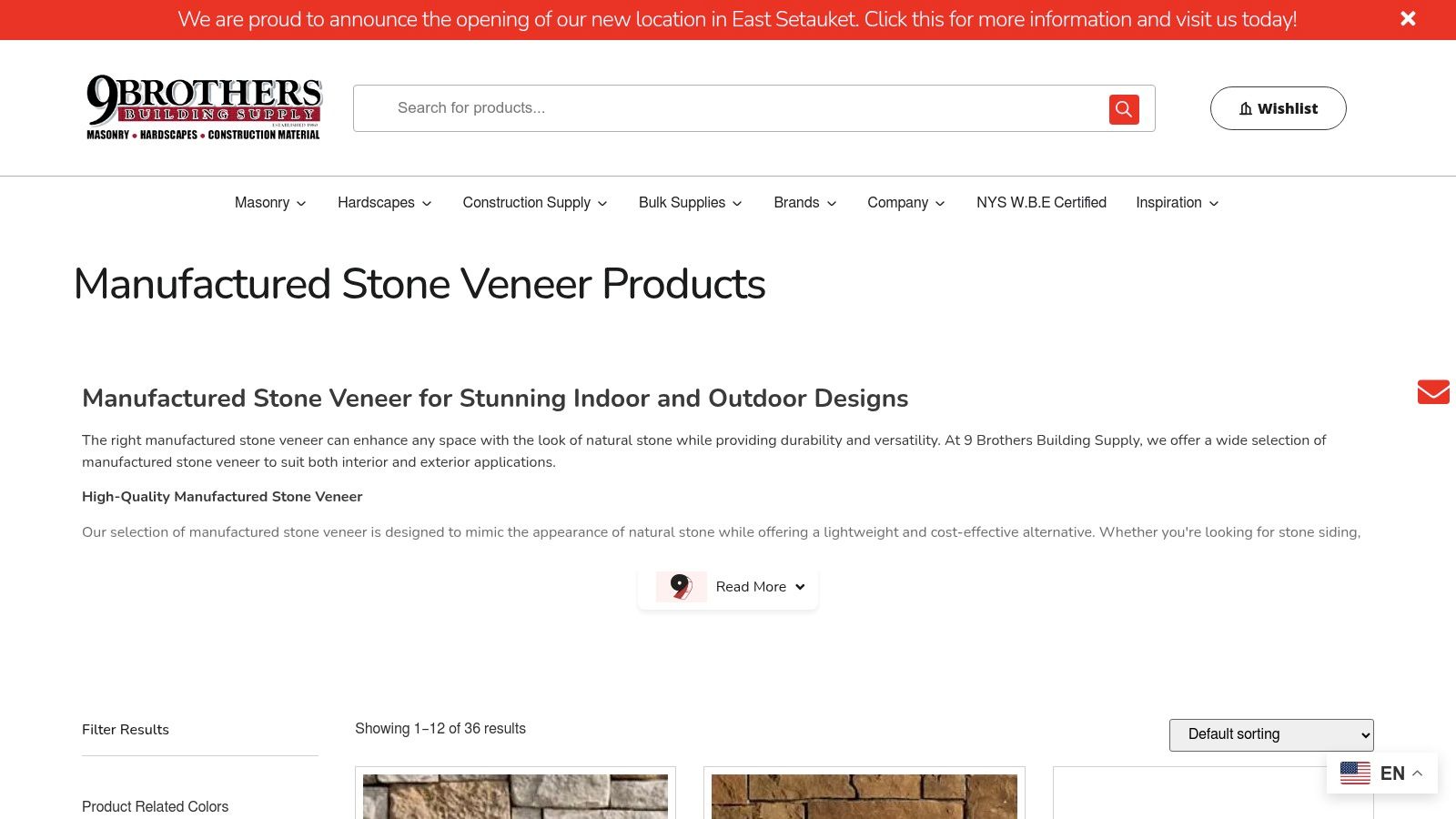 9 Brothers Building Supply manufactured stone veneer