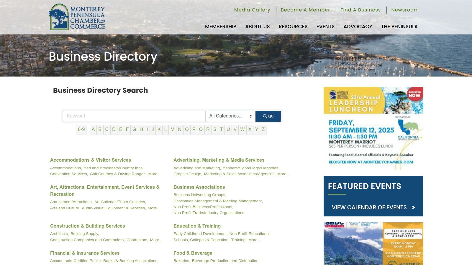 Monterey Peninsula Chamber of Commerce (member directory listing)