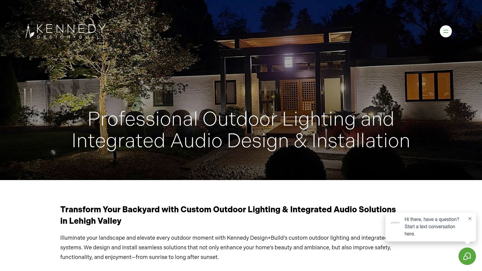 Kennedy Design + Build's integrated lighting in a hardscape project