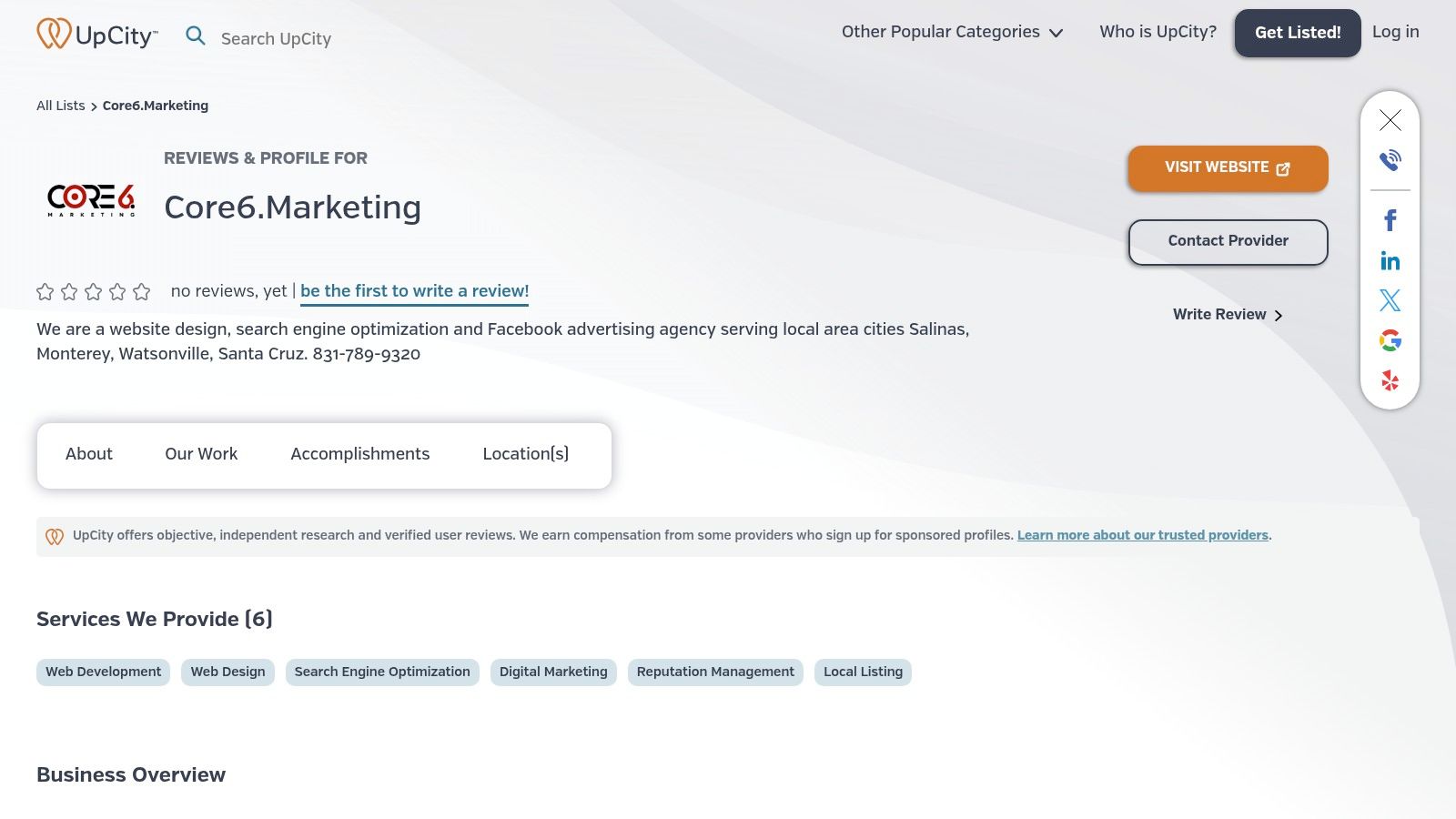 UpCity (reviews and profile hub)