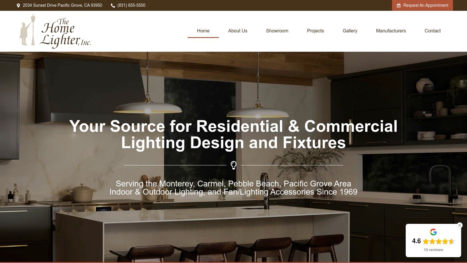 A well-lit modern kitchen with pendant lights over the island, showcasing an ideal lighting upgrade.