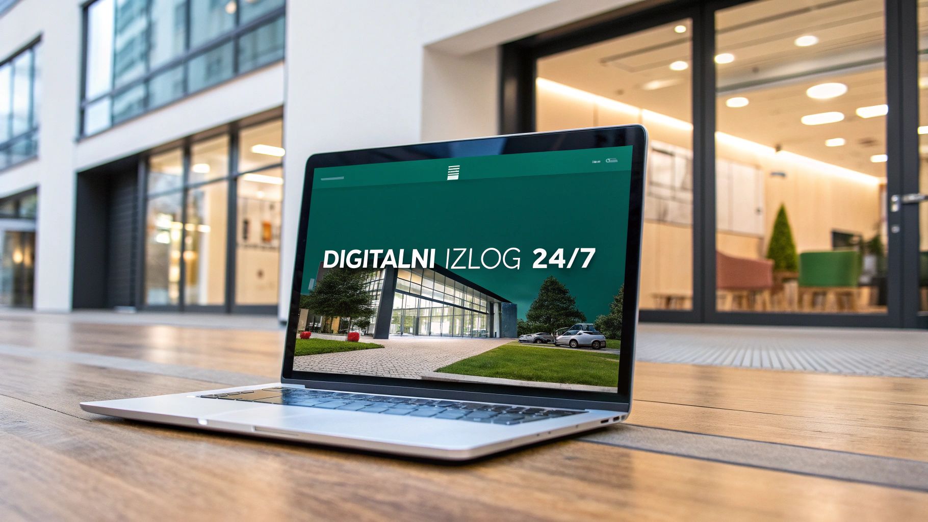 Osoba koja radi na prijenosnom računalu, simbolizirajući izradu web stranice