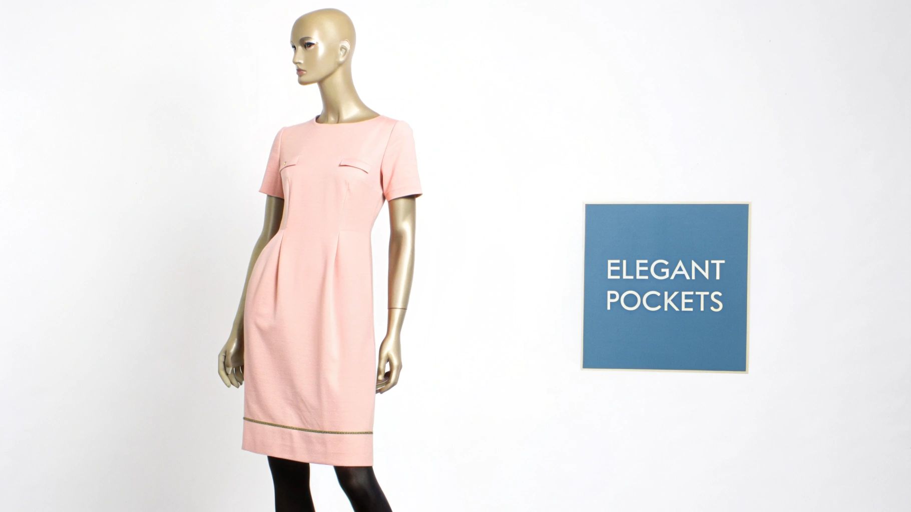 Midi A-Line Dress with Side Seam Pockets