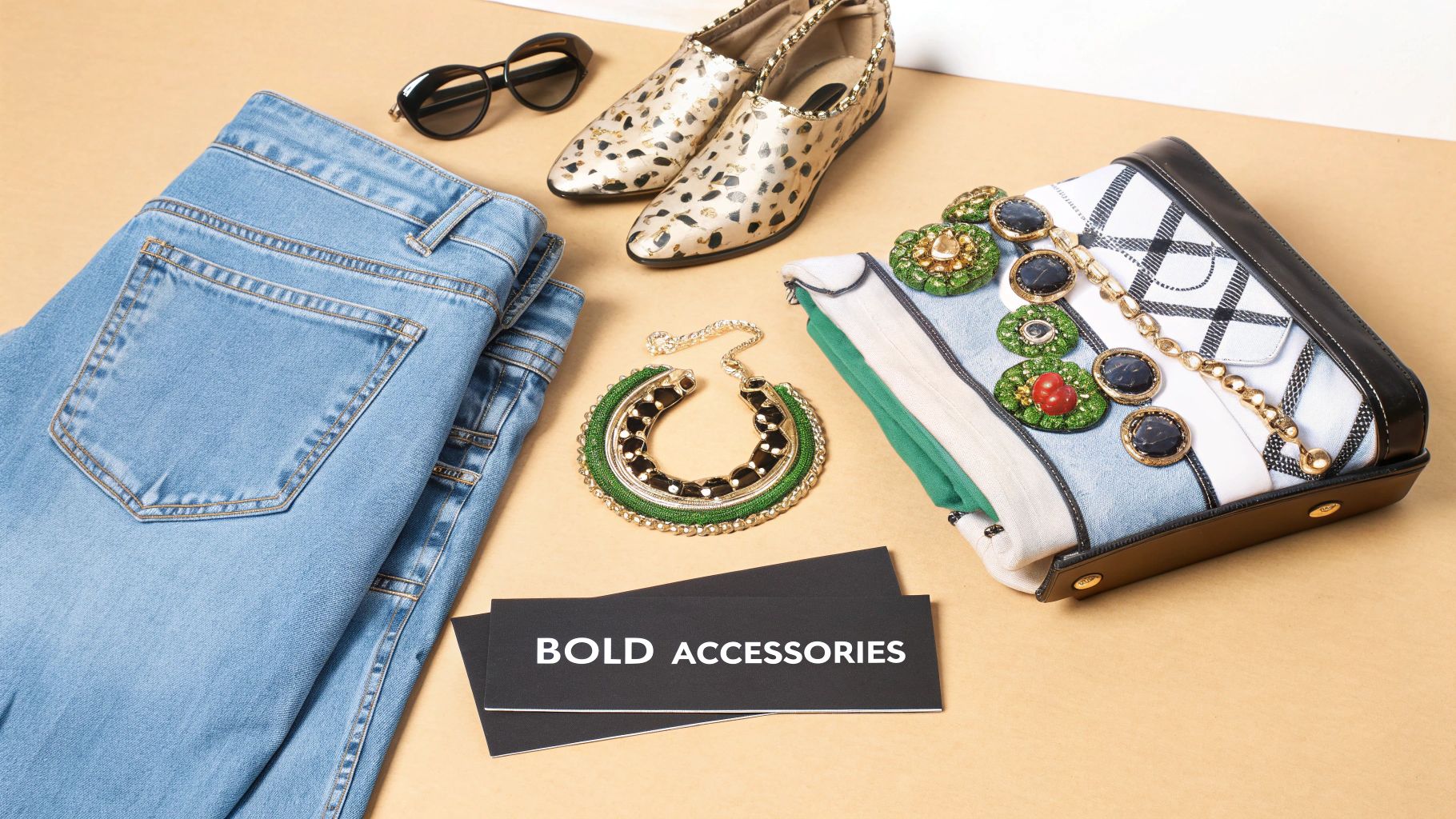 Jeans with Statement Accessories