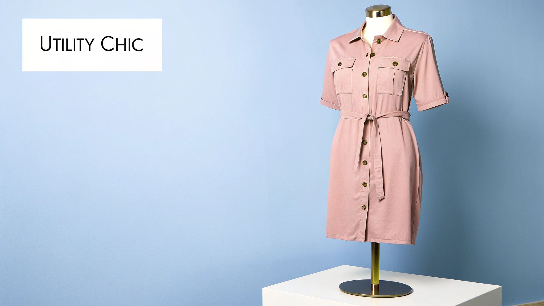 Shirt Dress with Chest and Hip Pockets