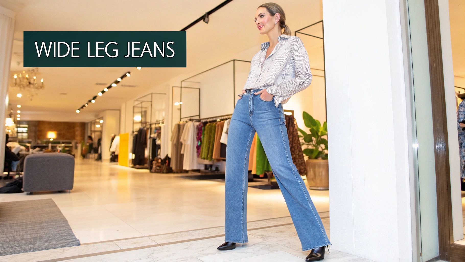 Mid-Rise Wide Leg Jeans