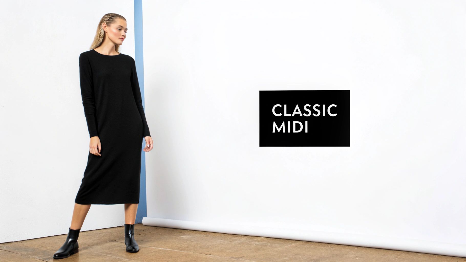 The Classic Midi Dress with Long Sleeves