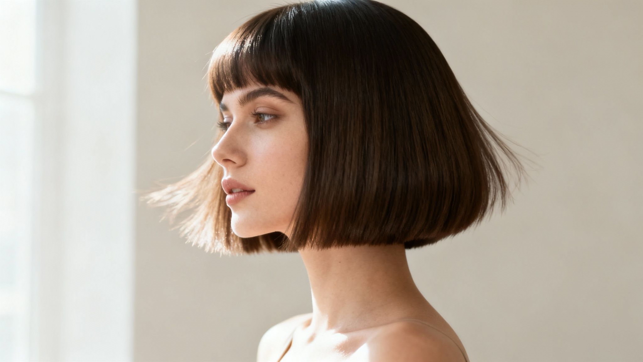 Mujer recibiendo un tratamiento capilar en un salón de belleza.