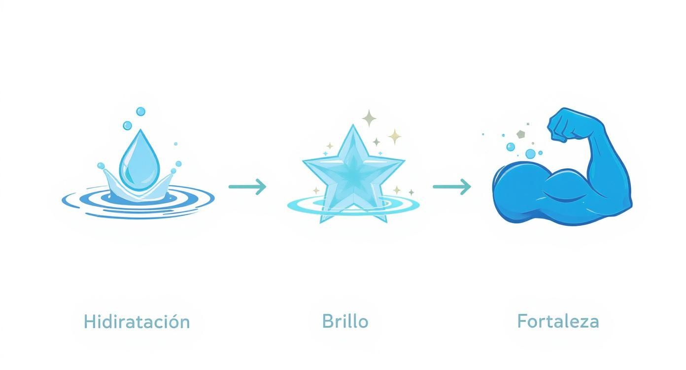 Infographic about tratamiento capilar con botox