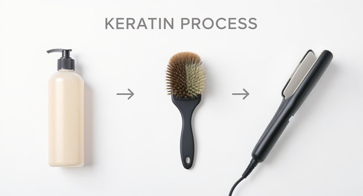 Infographic about qué es la keratina para el cabello