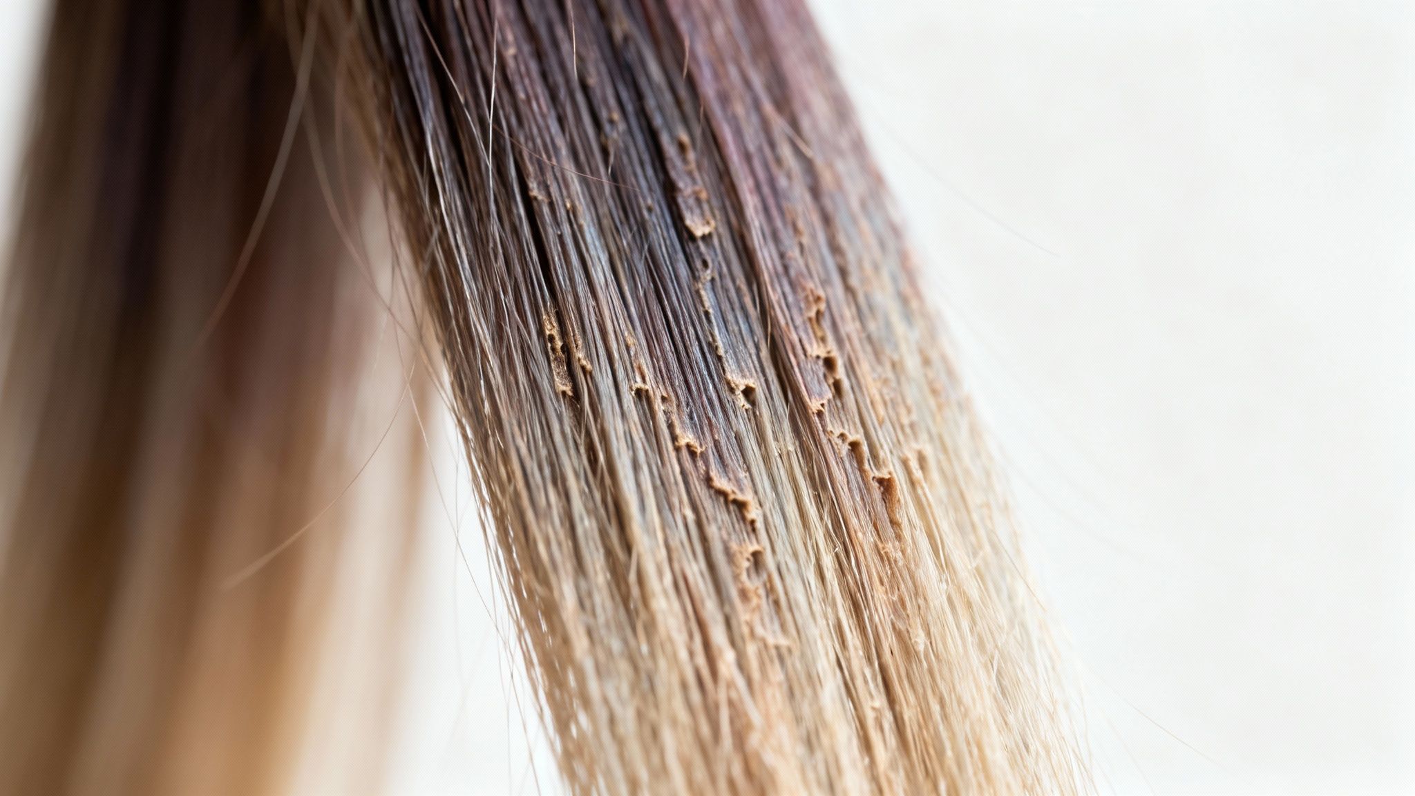 Mujer con el pelo teñido y sano