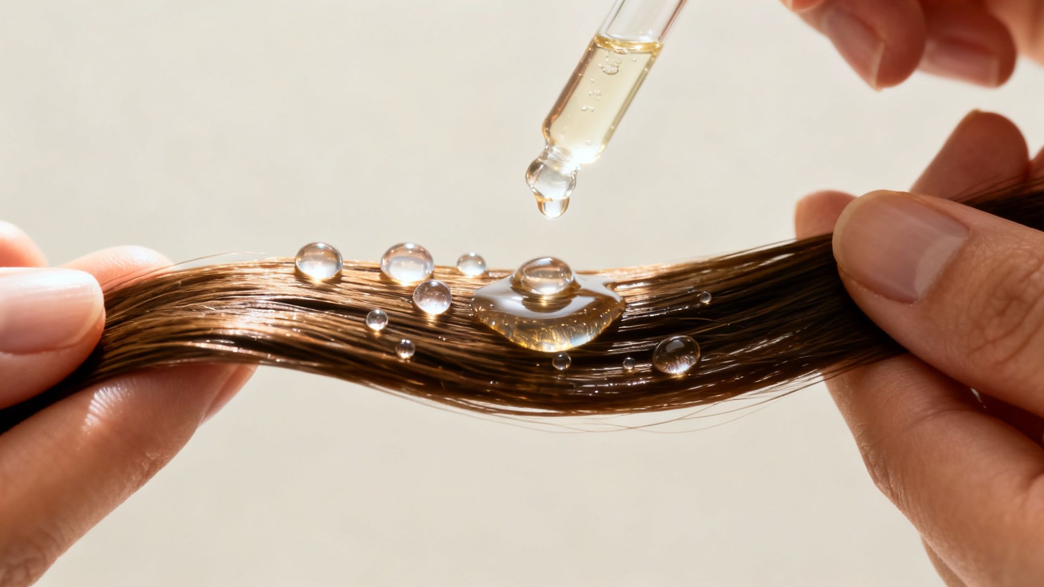 Una estilista aplicando un tratamiento de botox capilar en el cabello de una clienta en un salón de belleza.