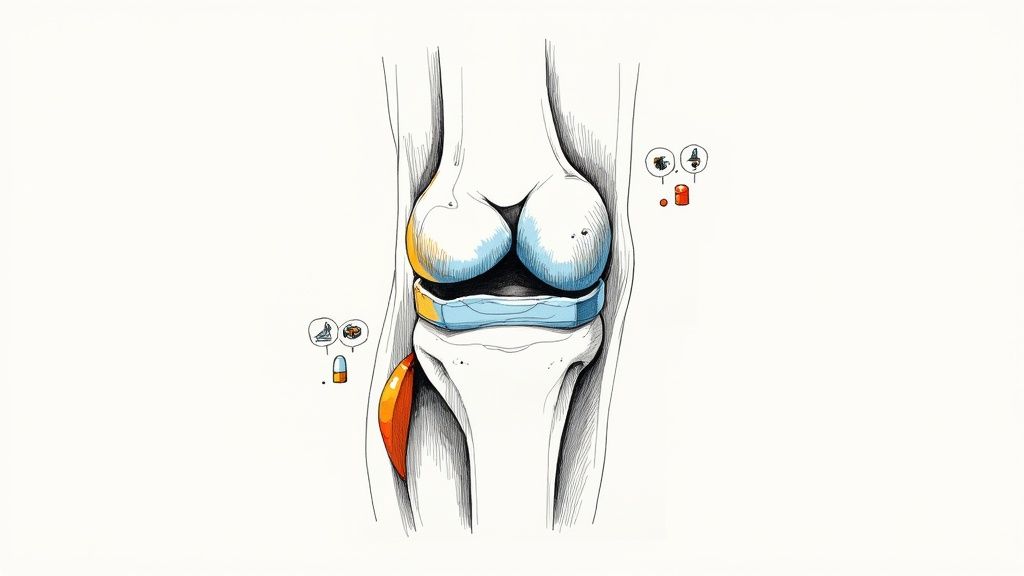 A woman stretching her leg, highlighting the importance of joint health and recovery.