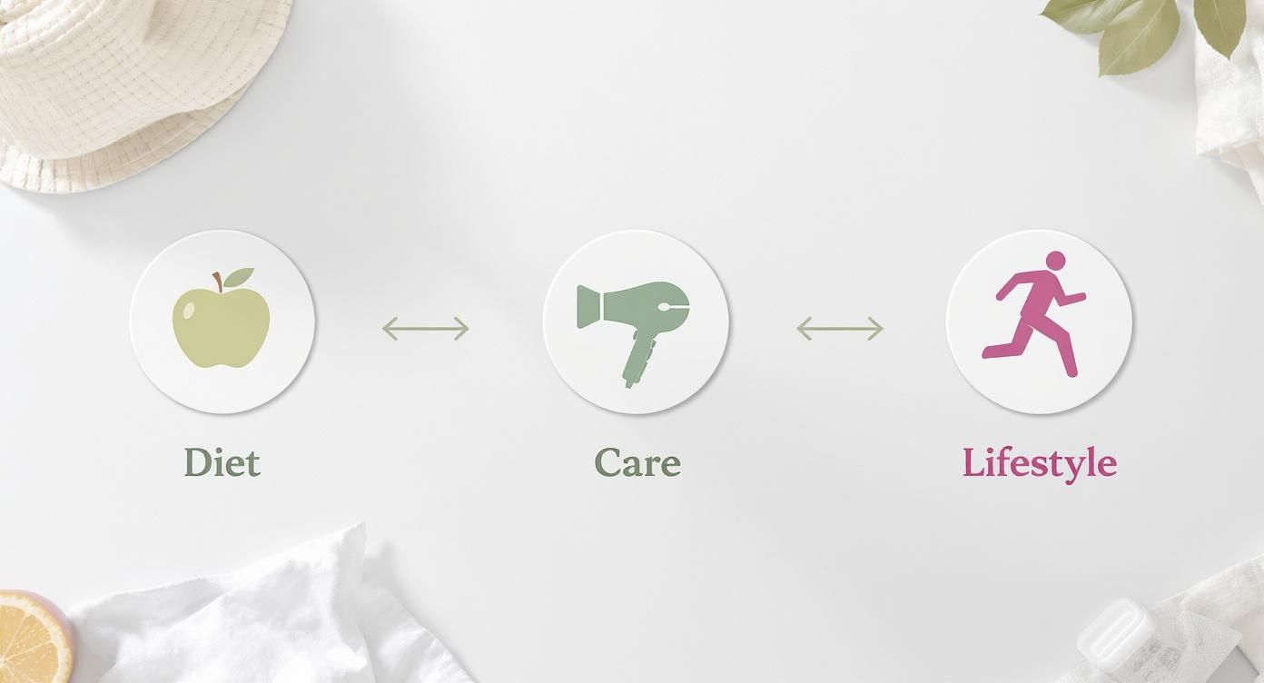 Infographic about how to strengthen hair and nails