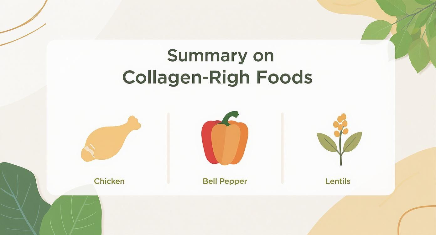 Infographic about natural ways to boost collagen production