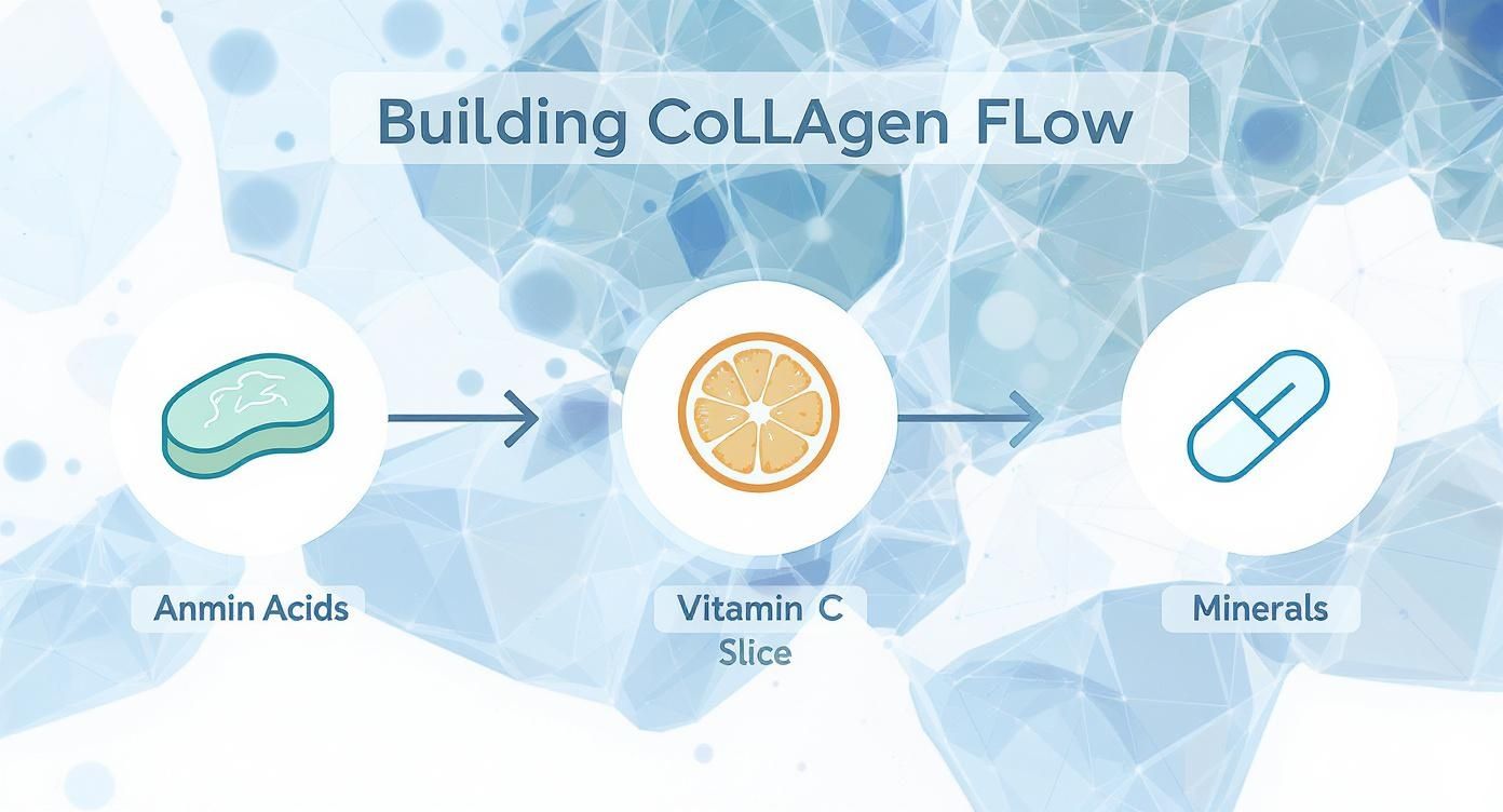 Infographic about foods that support collagen production