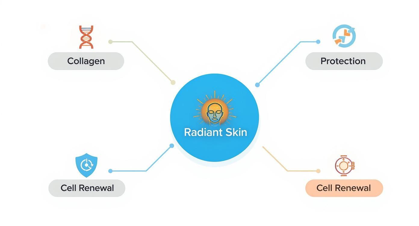 Infographic about best vitamins for skin health