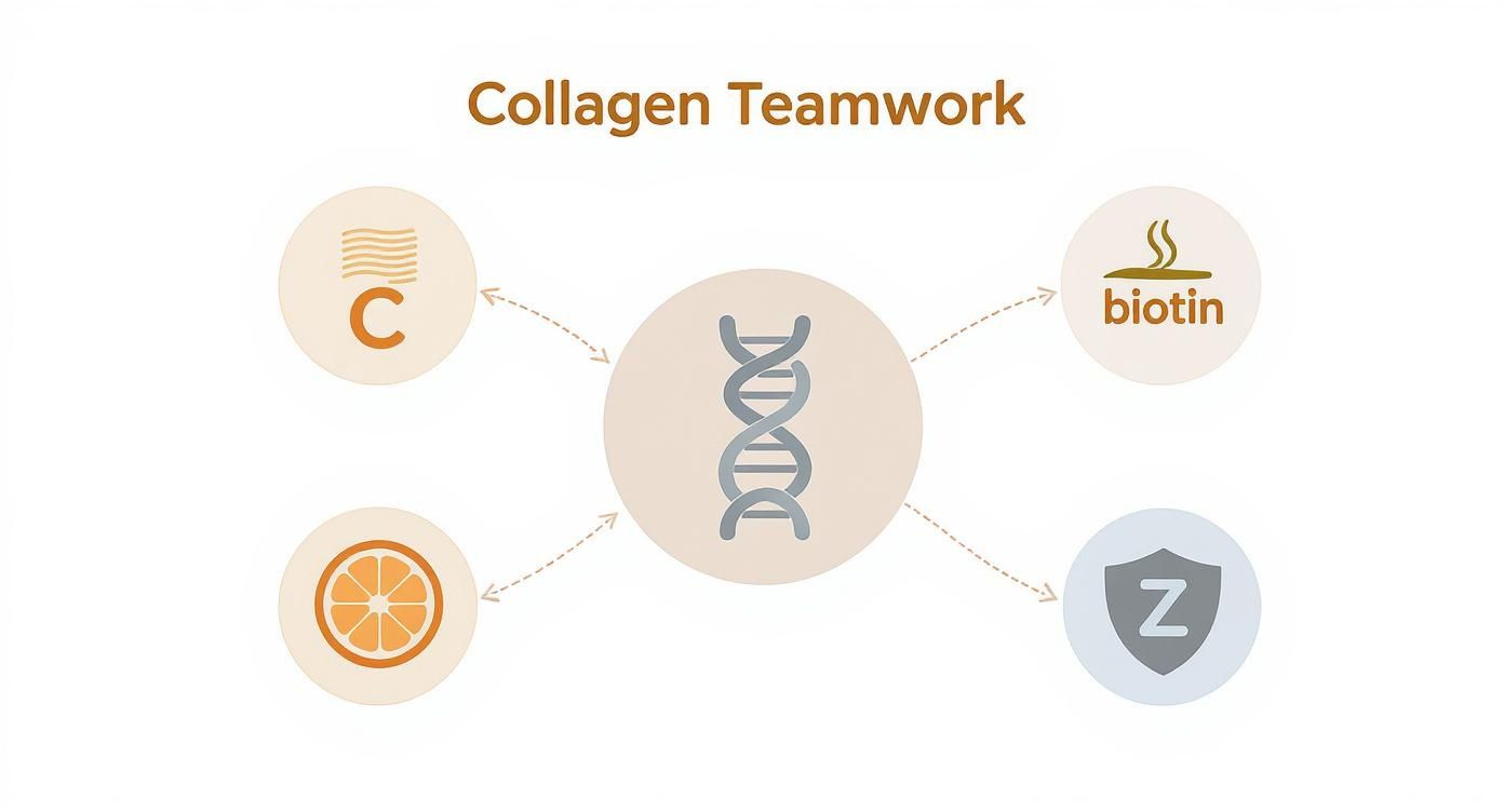 Infographic about multivitamins with collagen
