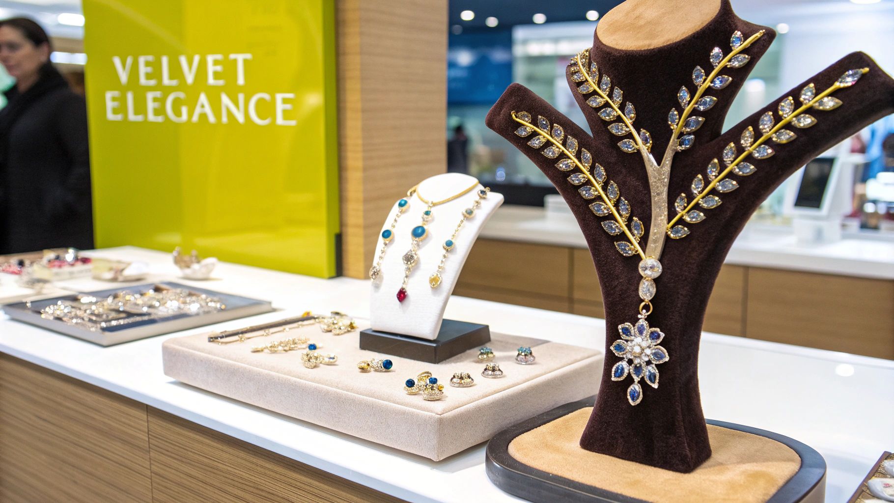 Velvet Jewelry Trees and Stands