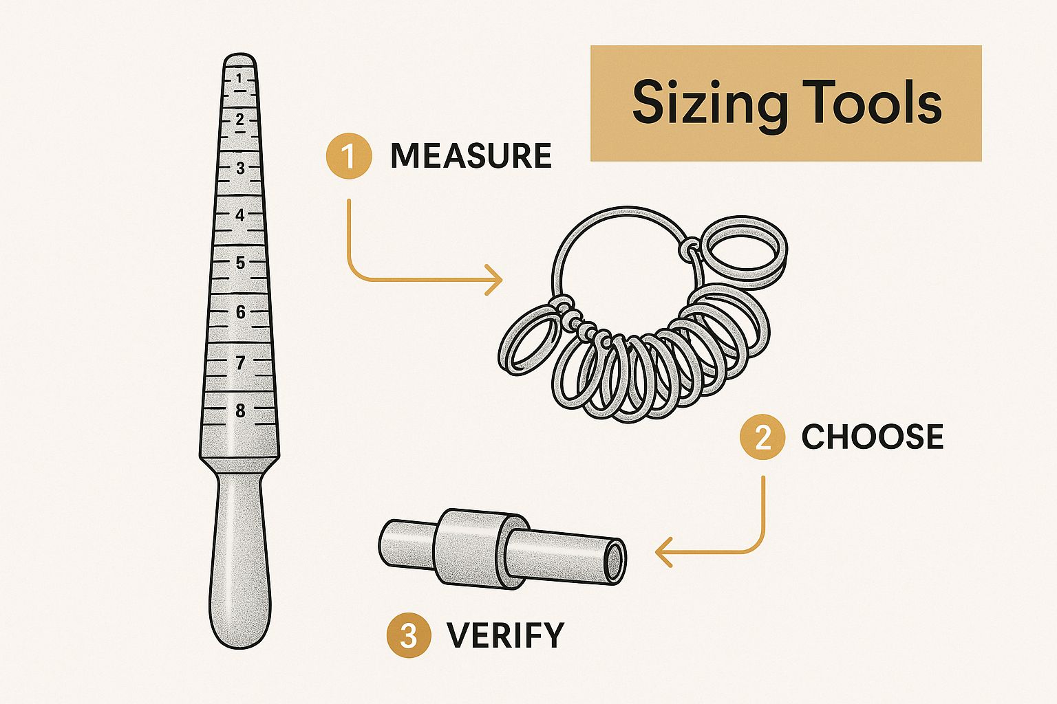 Infographic about measure a ring