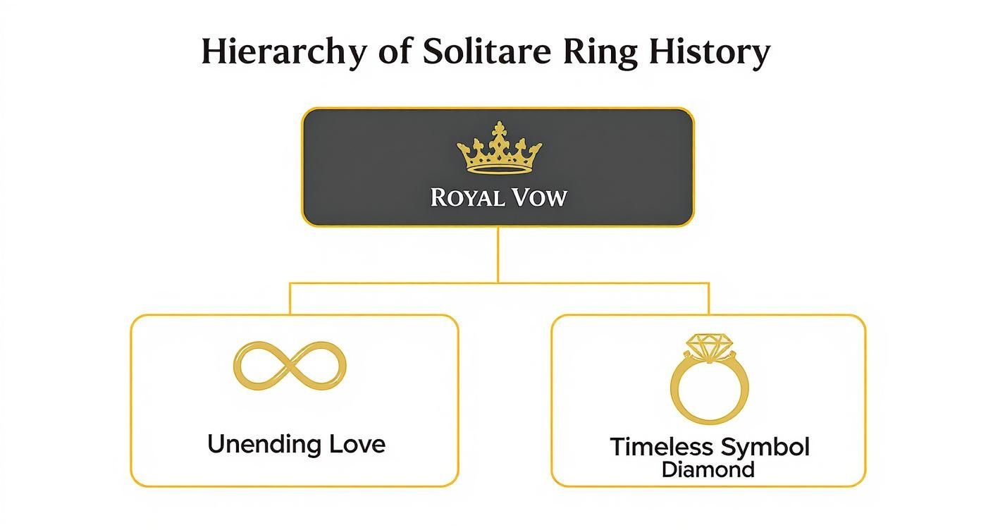 Infographic about what is a solitaire engagement ring