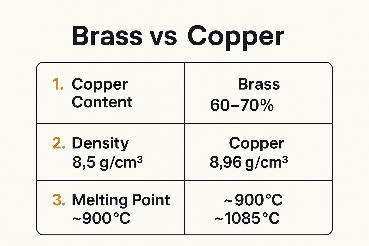 Infographic about what is the difference between brass and copper