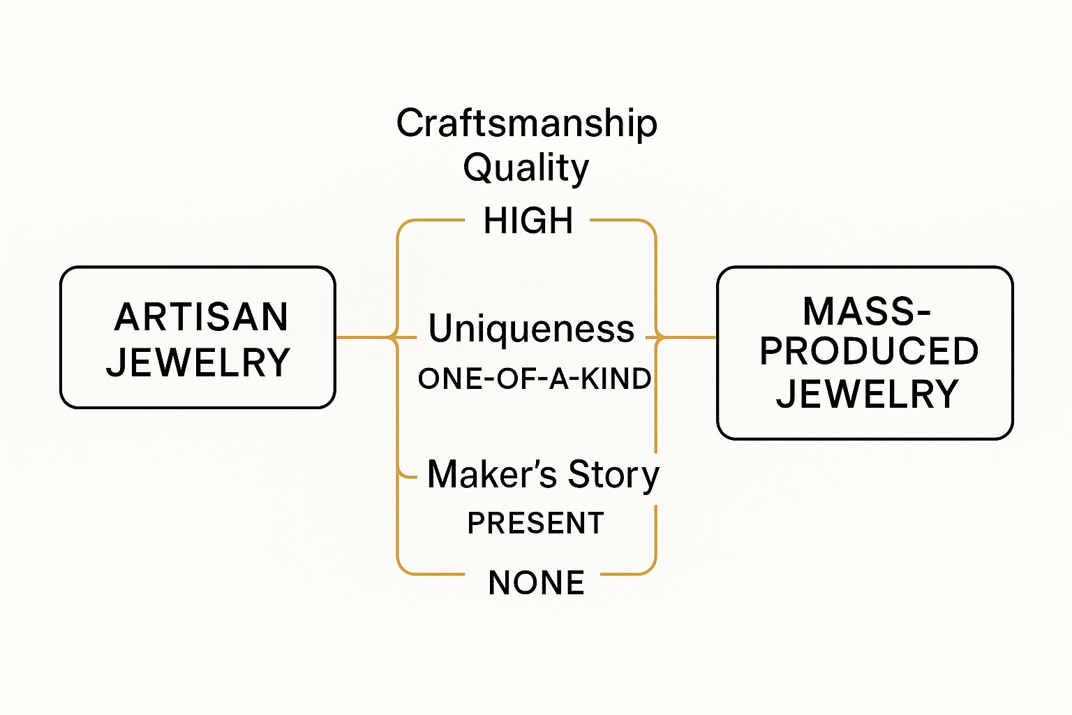Infographic about what is artisan jewelry